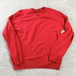 Mantovani‎ Studio Sweater Mens Large Red 100% Italian Cashmere Made In Italy